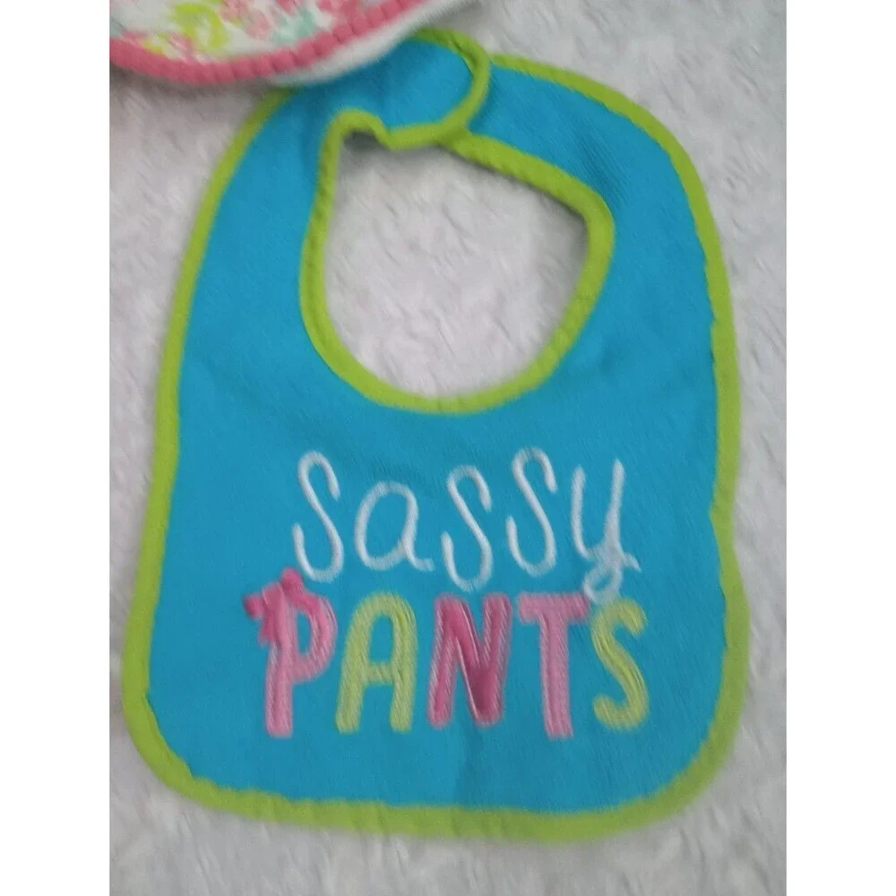 Baby Girl Infant Toddler Feeding Bibs  Lot Of  8 PCs Cloud Island -Carters